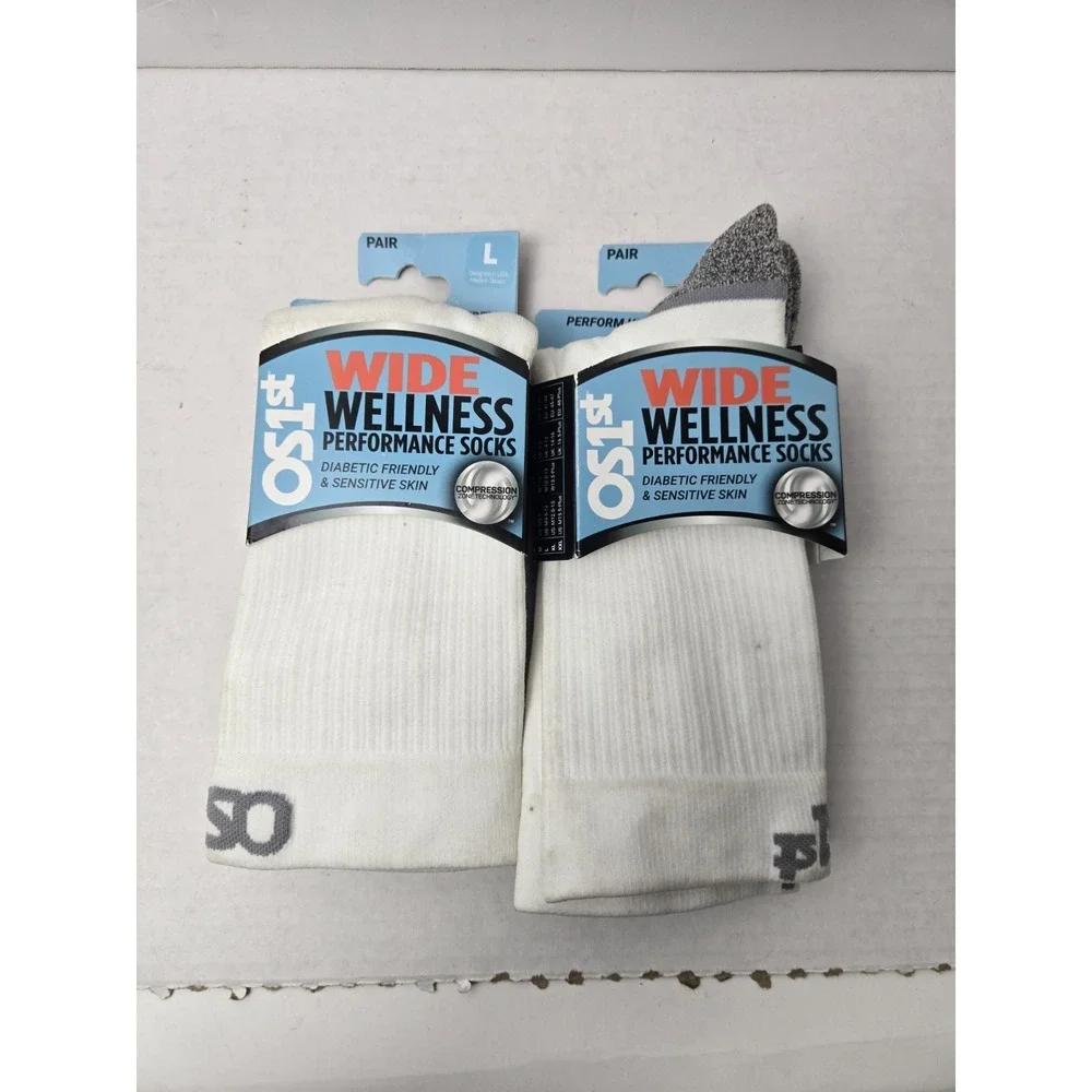Os1st Wide Wellness Performance Socks sz Large 2 pairs